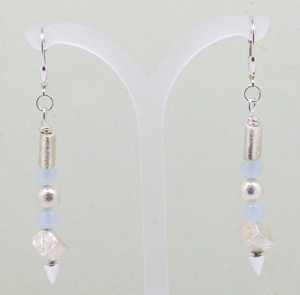 Ohrhänger aus Silber und Aquamarin