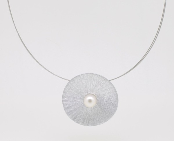 Design-Collier, Kreis mit Perle