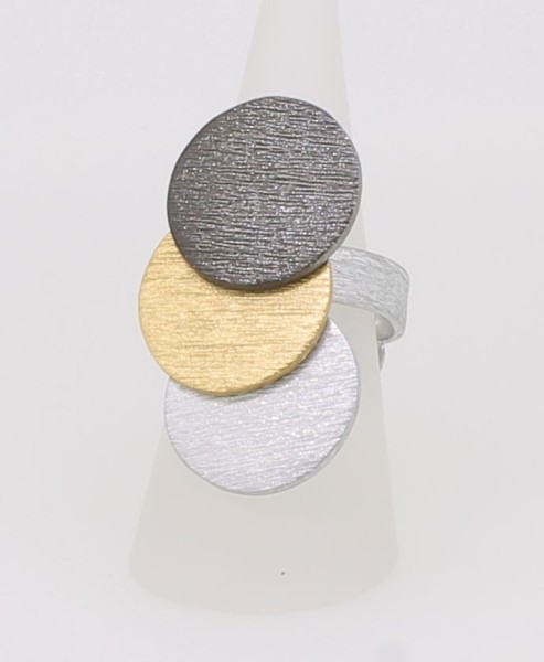 Design-Ring, drei eloxierte Kreise